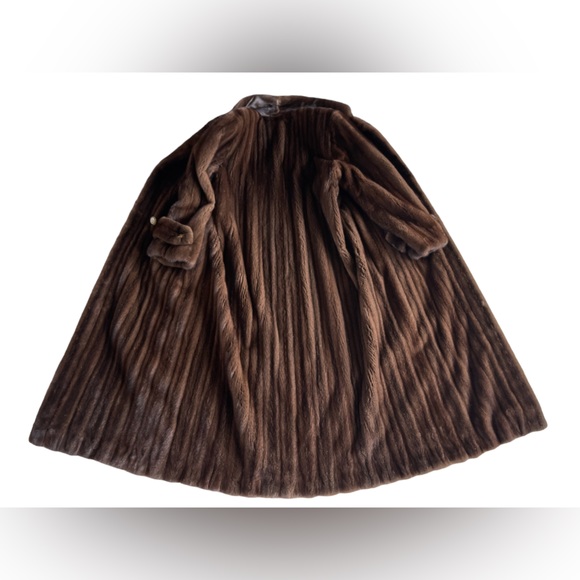 2XL + Mahogany Mink Fur Coat Real Fur Genuine Fur Unisex XXL Sable - Picture 10 of 15